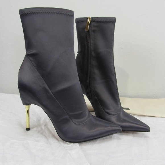 BCBGMaxAzria Shoes - BCBG Jolie Stretch Satin Asphalt 9.5 heeled bootie